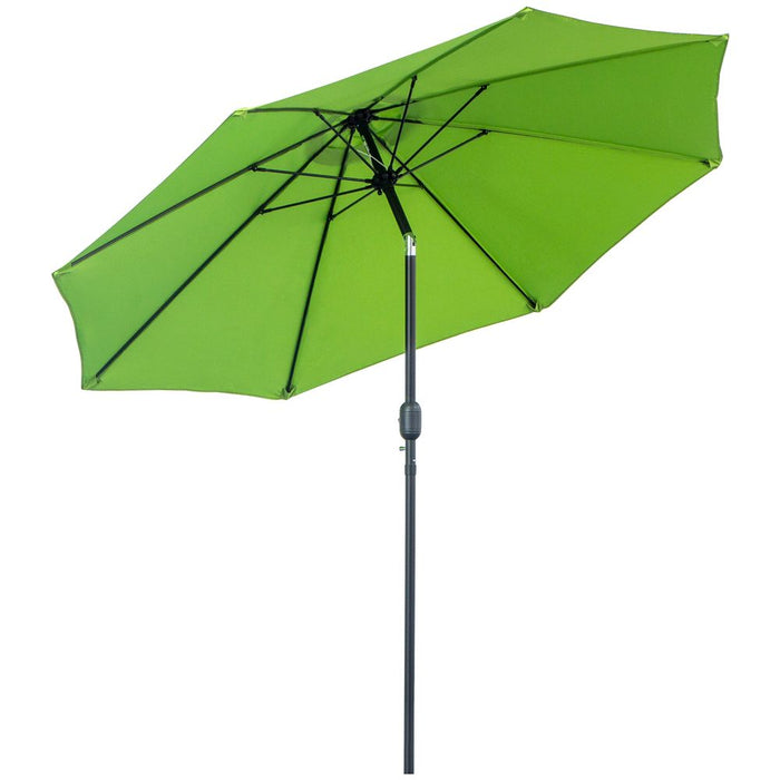 Premium Lightweight 2.7M Patio Sun Umbrella - Aluminium Canopy Tilt - Green