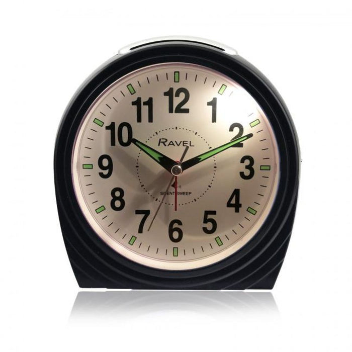 Ravel Large Art Deco Bedside/Mantel Alarm Clock - Gloss Black RC035.3"

"Professional-grade alarm clock with bold design, easy-read dial, silent sweep, snooze, and light functions.