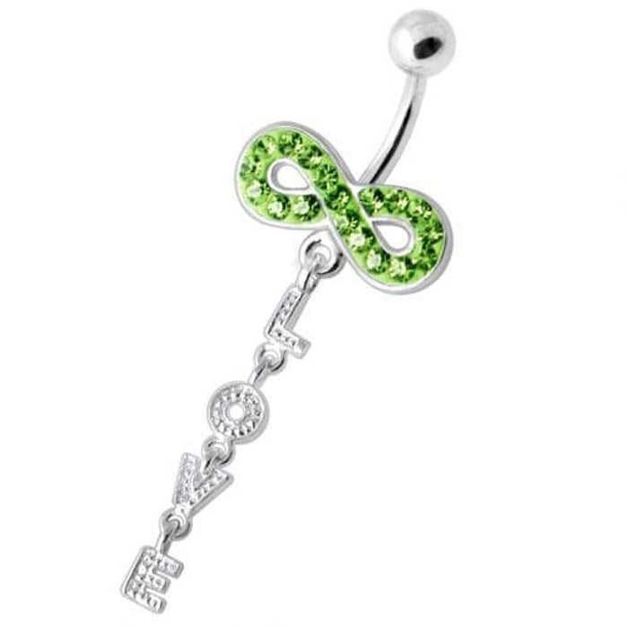 Infinity Love Jeweled Navel Belly Ring