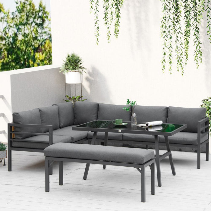 Premium 8-Seater Aluminium Garden Dining Set with Cushions