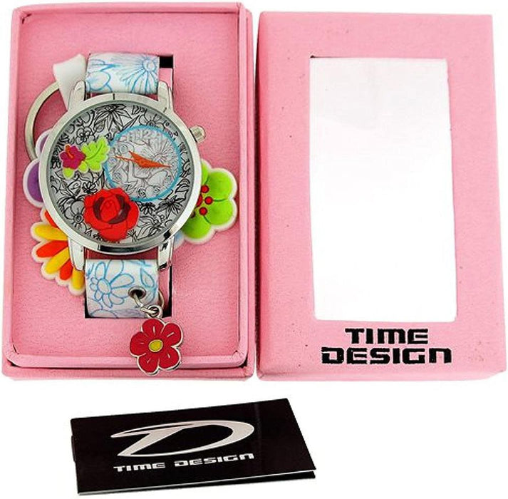 High-Quality Kids Quartz Floral Watch Key Ring Set - Limited Stock