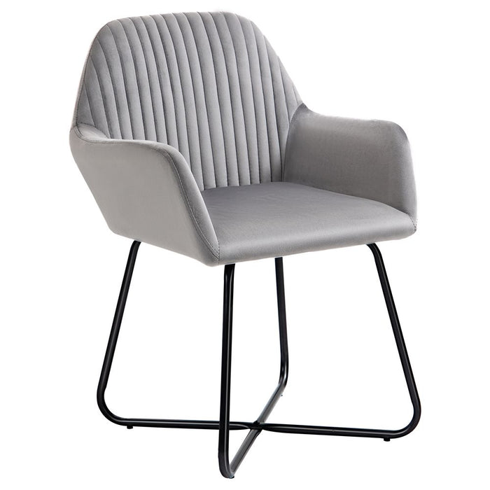 Ultimate Comfort Grey Velvet Accent Chair: Modern Design, Metal Base, Upholstered Lounge Armchair - Shop Now!