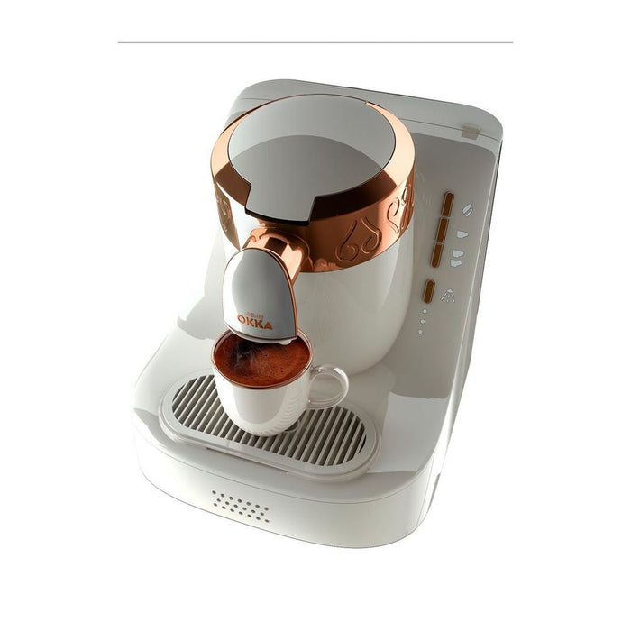 OKKA AUTOMATIC TURKISH COFFEE MACHINE - WHITE/COPPER