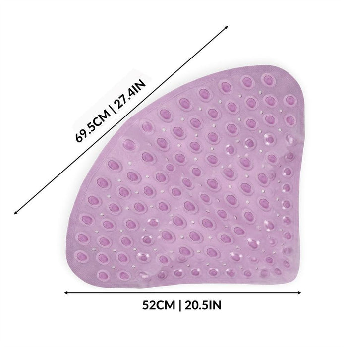 Safe Grip Corner Shower Mat Purple | Quality Rubber | Pukkr