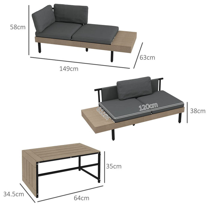 Transform Your Garden with Outsunny HDPE Furniture Sets - Grey, Cushions, Table, L-Shaped Sofa