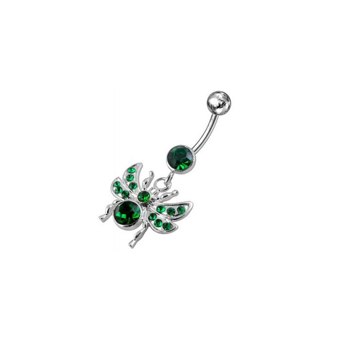 Jeweled flies Dangling Belly Ring