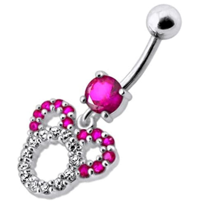 Fancy  Silver Dangling Belly Navel Ring