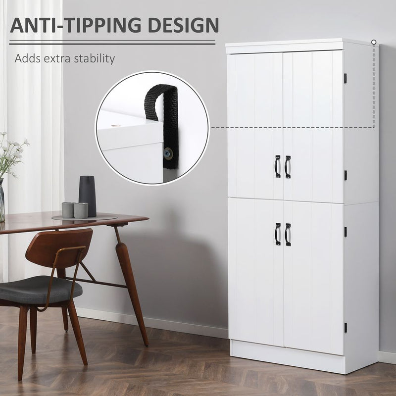 Premium 4-Door Kitchen Cabinet | White | Modern Design | Ample Storage