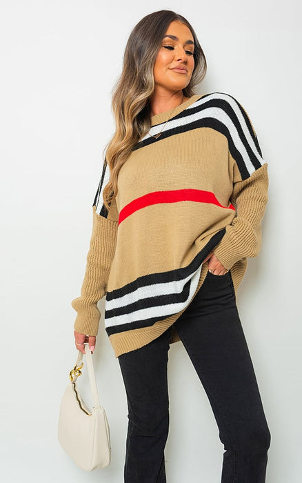 Ava Oversized Striped Knitted Jumper