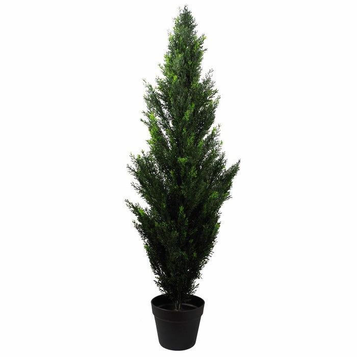 Premium 120cm UV Resistant Artificial Cedar Cypress Topiary - Lifelike Foliage, Indoor/Outdoor Use!