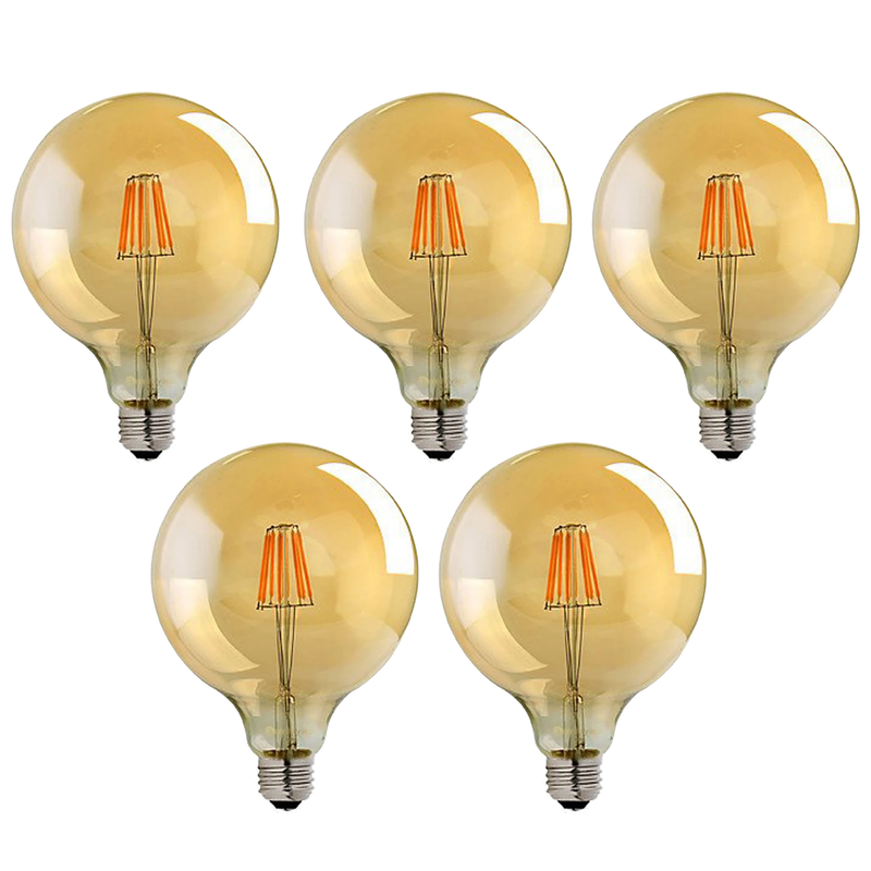 5 Pack E27 LED Edison Dimmable Vintage Amber Glass Warm white 2700K Light Bulbs