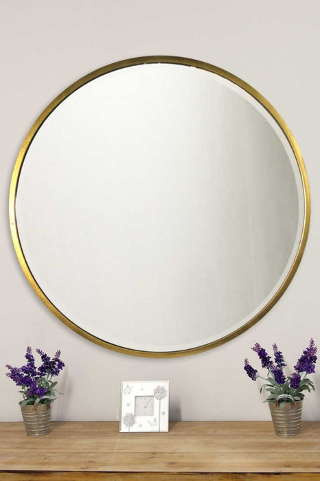 Rowan Elegant Modern Bevelled Round Mirror