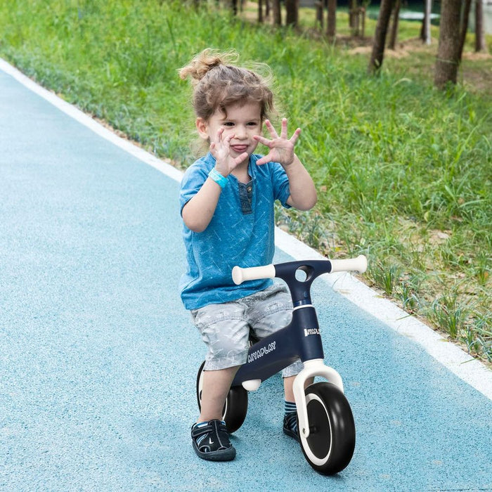 AIYAPLAY Baby Balance Bike, Children Bike Adjustable Seat, Wide Wheels - Blue