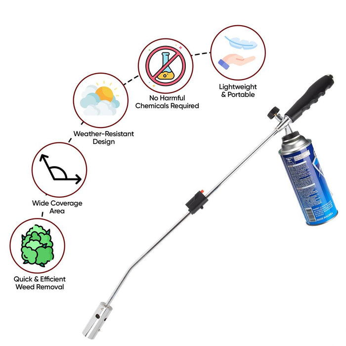 Garden Weed Burner Torch - Instantly Destroy Weeds - Safe for Children & Animals - Adjustable Flame - Multi-Purpose