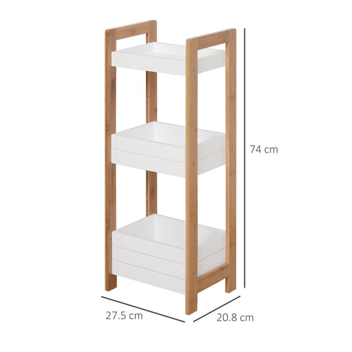 Bamboo Bathroom Shelves - 3-Tier Storage - Durable & Stylish