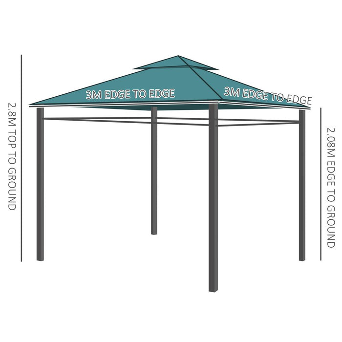 Premium Outsunny Metal Gazebo - High Quality Garden Party Tent with Canopy & Sidewalls