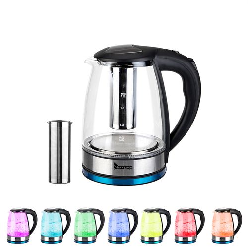 ZOKOP HD-1861-A 220V 2000W 1.8L Electric Glass Kettle UK Plug