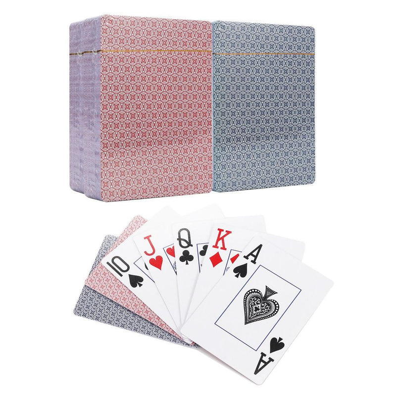 Vinsani Traditional Check Poker Casino Plastic Coated Playing Cards Decks (2 / 4  / 6 / 12)