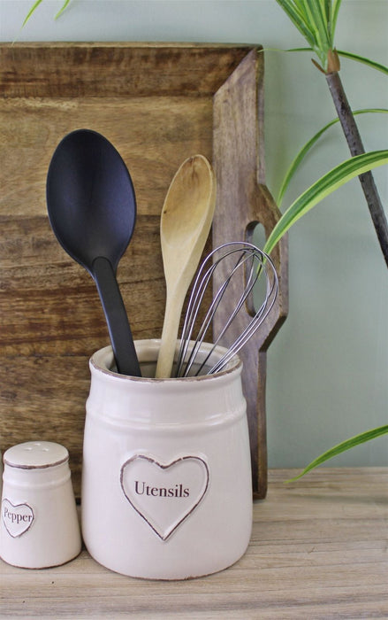 Premium Heart Range Ceramic Utensil Holder - High Quality & Stylish Kitchen Storage Solution