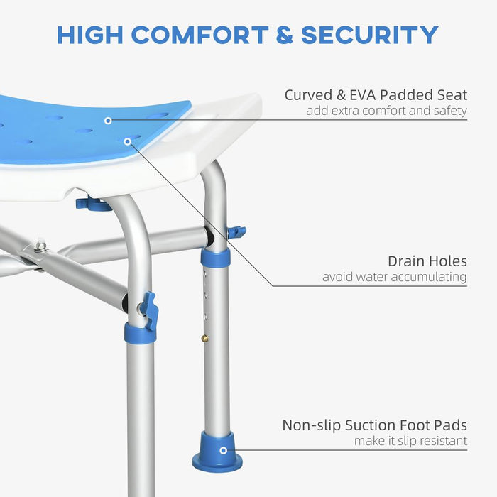 Adjustable Shower Stool with Suction Foot Pads for Elderly Disabled