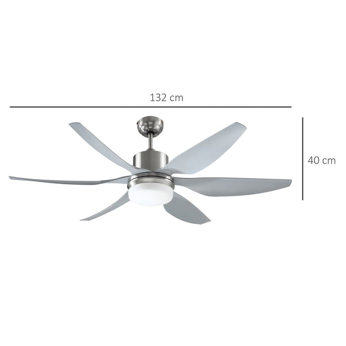 Reversible Ceiling Fan with Light, 3 Blades LED Lighting Remote Silver Fan