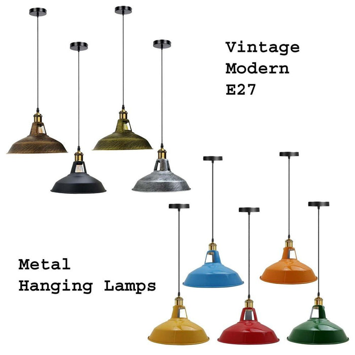 Modern Vintage Industrial Retro Metal Lamp Shade Loft Pendant Ceiling Light