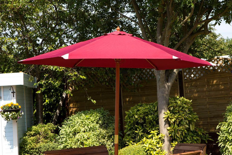 Premium Waterproof Green Parasol - Reinforced Tips, 2.7m Diameter