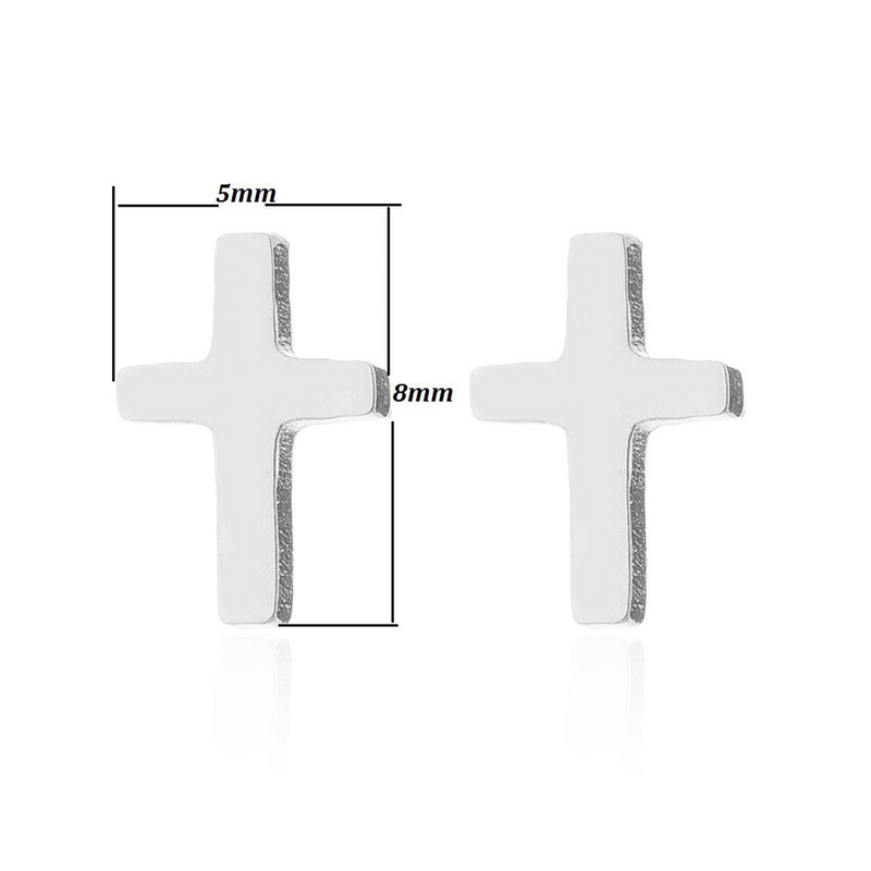 Small Silver Cross Stud Earrings | Ideal Birthday or Christmas Gift