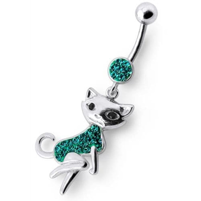 Dancing Cat Dangling Belly Ring