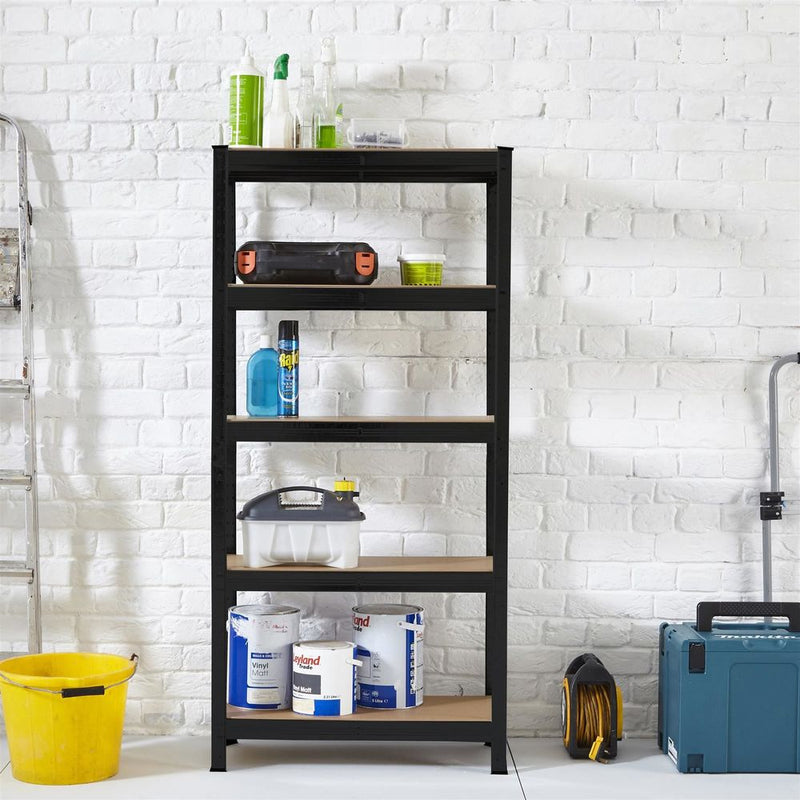 Premium 5 Tier Garage Shelving Racking - Adjustable Heights, Heavy Duty, Split into Workbenches