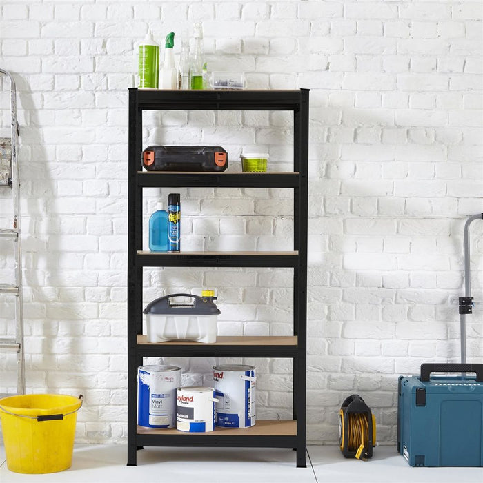 Premium 5 Tier Garage Shelving Racking - Adjustable Heights, Heavy Duty, Split into Workbenches