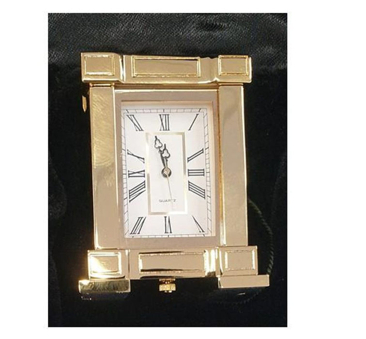 Gold Polished Brass Miniature Clock - French Mantel IMP38 - CLEARANCE