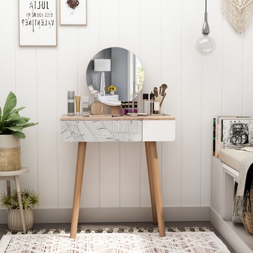 Wooden Nordic Dressing Table Brown/White