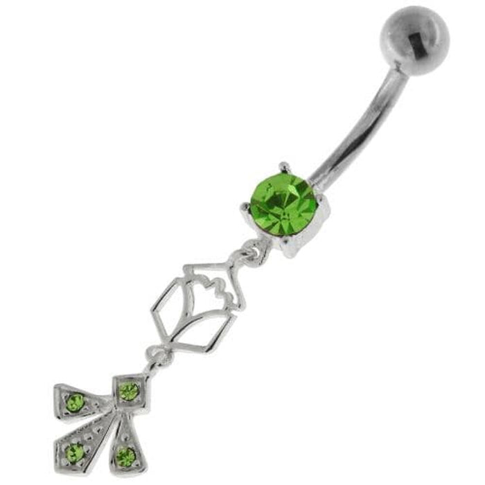 Fleur de lis fusion 925 Sterling Silver Belly Button Ring