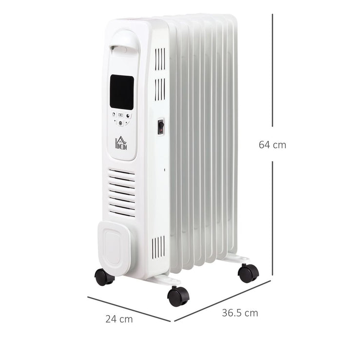 Powerful 1500W Oil Filled Radiator with LED Display - Portable Electric Heater for Efficient Heating