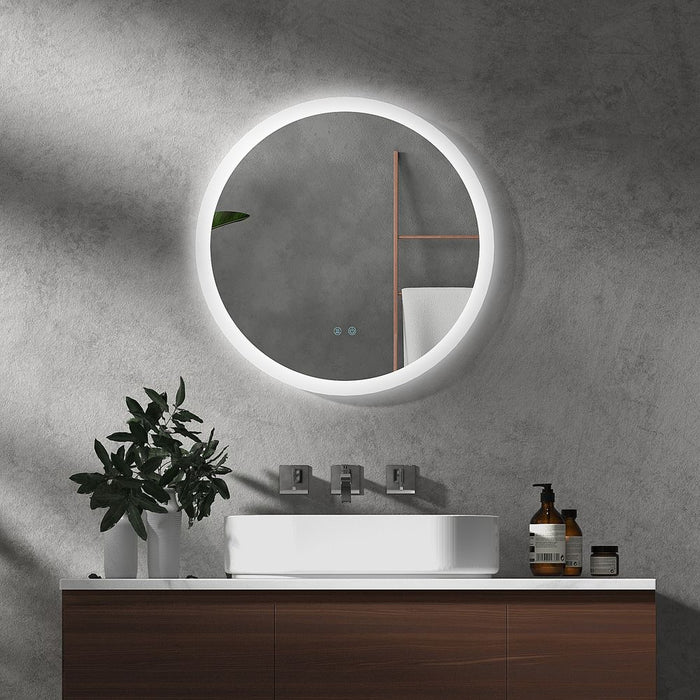 kleankin Illuminated Bathroom Mirror with LED Lights, 3 Colours, Defogging Film