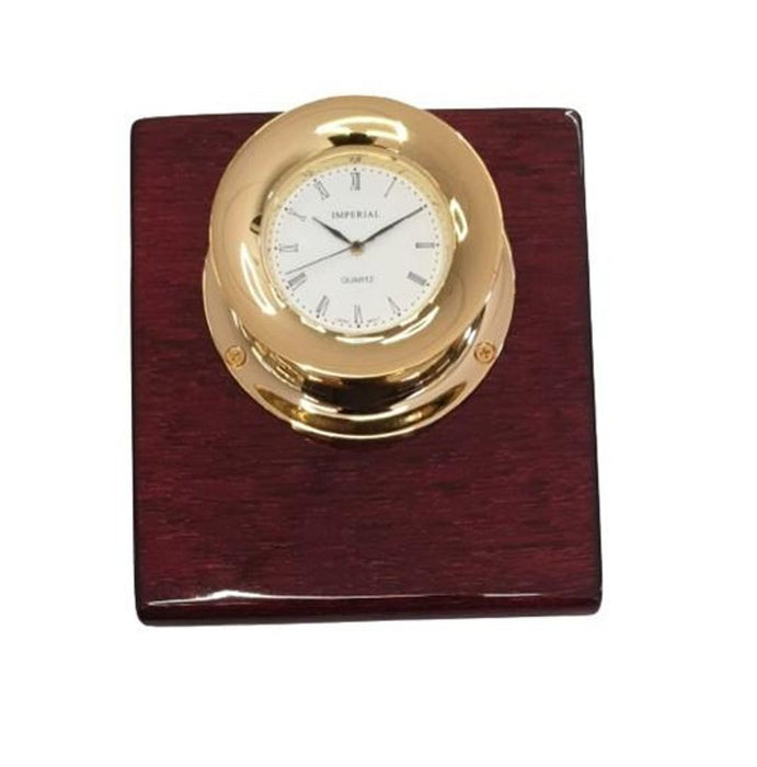 Gold Plated Mini Nautical Compass Clock - High Quality, Elegant Décor - CLEARANCE & NEEDS RE-BATTERY