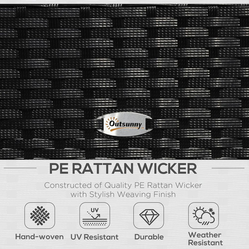 Premium 4-Seater Rattan Patio Set: Stylish Black Cream Outdoor Furniture for Garden Bistro