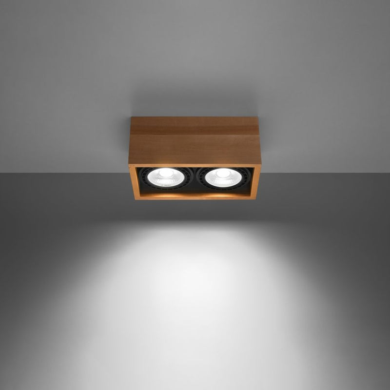 High-Quality Wood Quatro Ceiling Lamp - Scandinavian Design, GU10