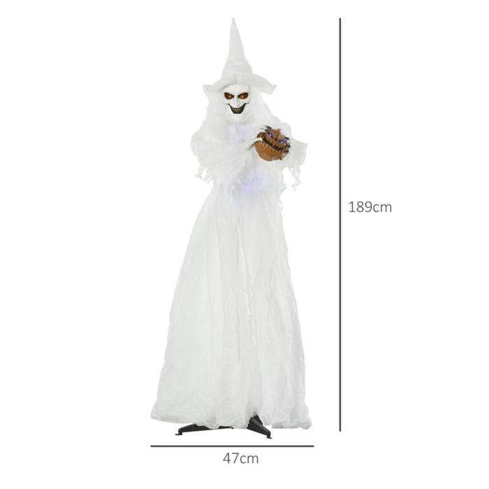 Halloween Decoration Witch White Red and blue lights scare trick-or-treaters 47W x 64D x 189Hcm