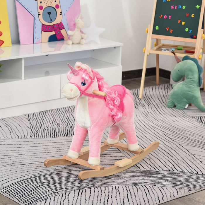 Interactive Rocking Unicorn Ride-On Horse with Moving Mouth & Tail Sounds 36-72 Mnths