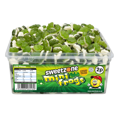 2p Mini Frogs 805g Tub Sweets