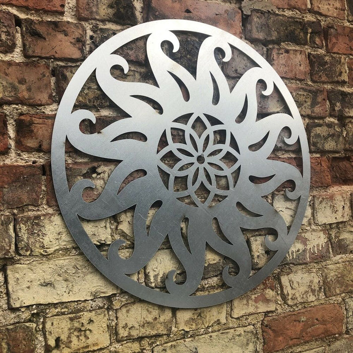 Large Galvanized Steel SUN Sign - Indoor/Outdoor Garden Decor - Great for Home, Office, Shop, Pub, Cafe, Bar - 55cm Diameter