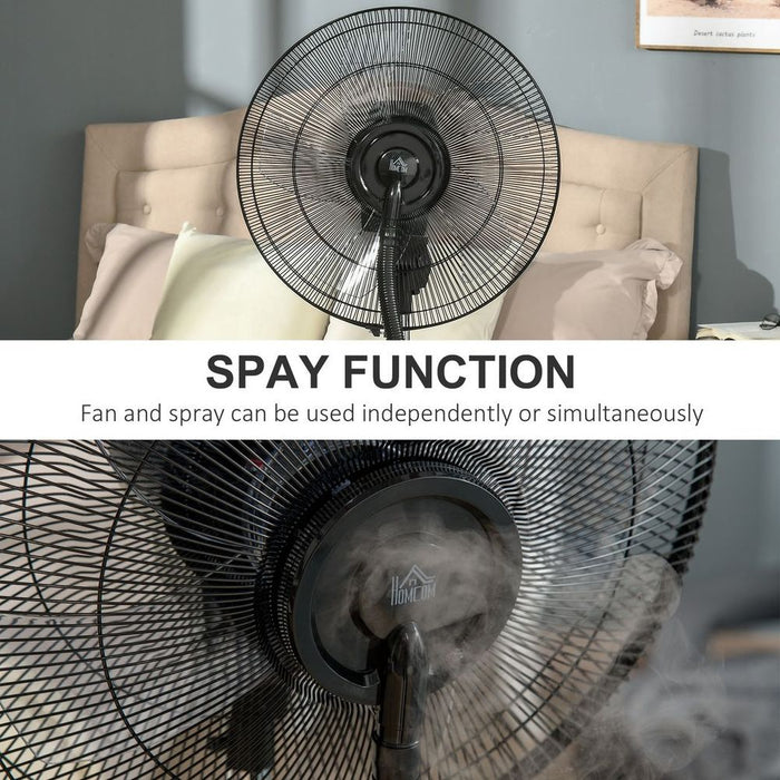 MistSpray Standing Fan, 3.1L Water Tank, Auto Humidity, Black - Top Quality!