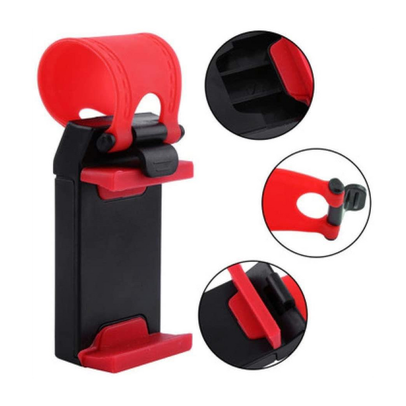 Durable Car Steering Wheel Mobile Phone Holder - Secure & Hands-Free