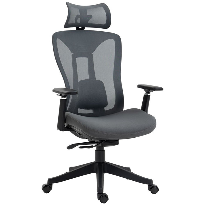 Vinsetto Mesh Office Chair for Home with Lumbar Support, Sliding Seat, 3D Arm