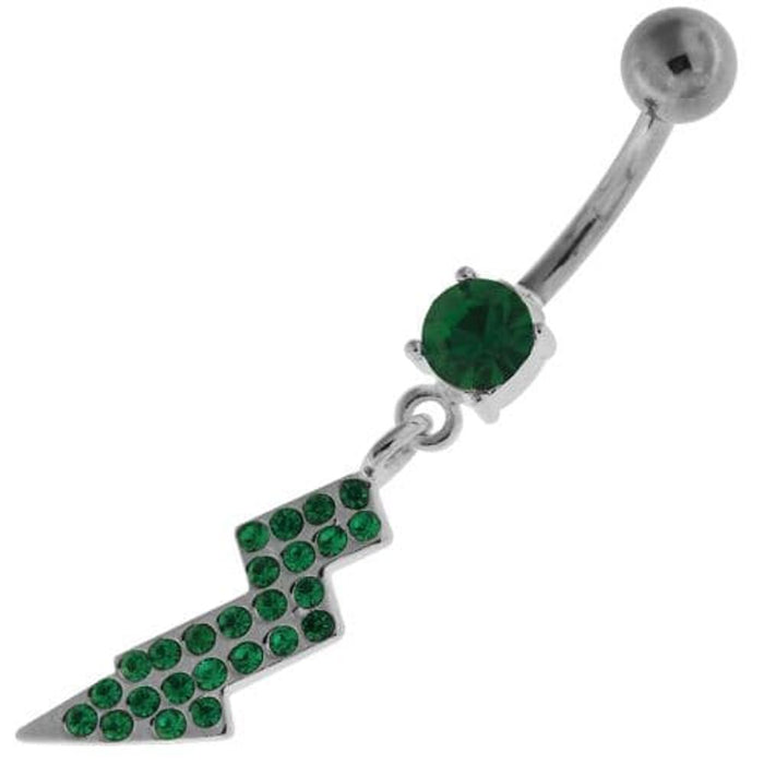 Multi Jeweled Lightning Bolt Navel Belly Button Ring