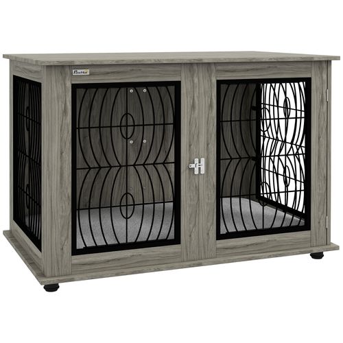 PawHut Dog Crate Furniture, 44.5" End Table for Extra Large Dogs w/ Cushion