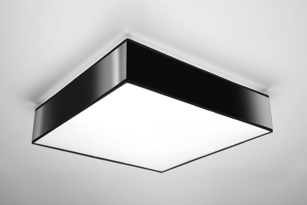 HORUS Black Square LED Ceiling Lamp - Modern Loft Design E27