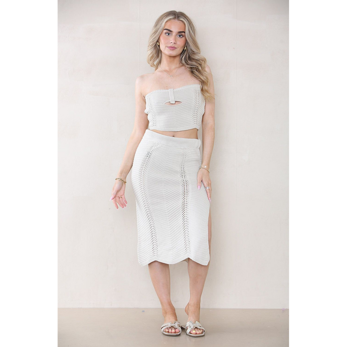 Sexy Cover-Ups Sleeveless Top Slit and Long Skirt Set